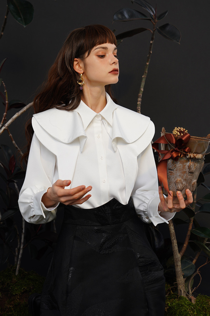 フレンチマントデザインレトロシャツ