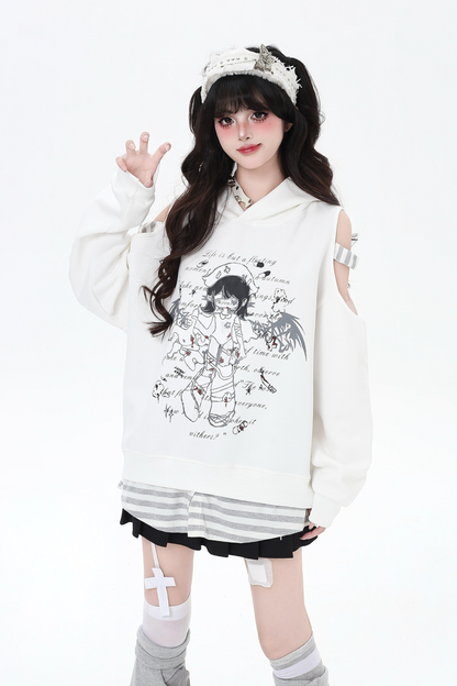 オフショルダールーズボーダートップス