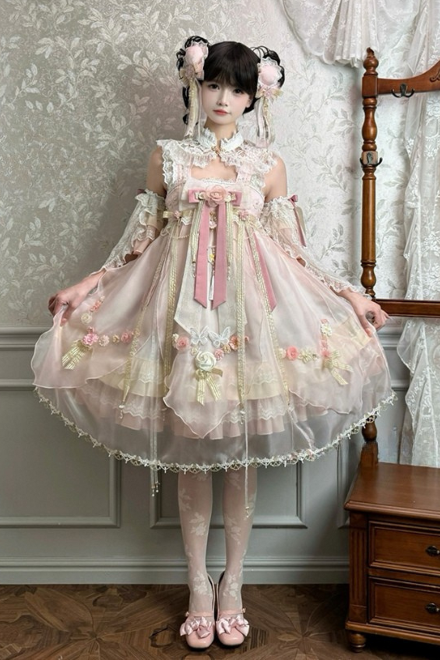 Fairy Floral China Tulle Ribbon Dress