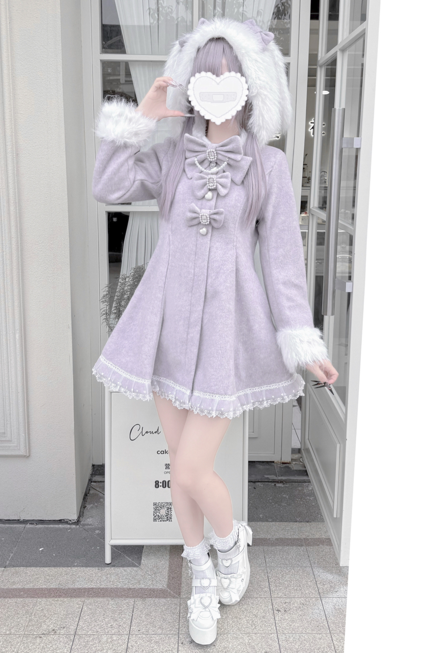 うさ耳ファーフードドールコート