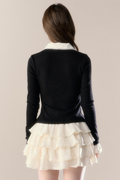 フレンチカレッジトップス+ティアードスカート