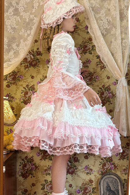 サークルクリームドールダブルパレスゴージャスドレス+ハット+チョーカー