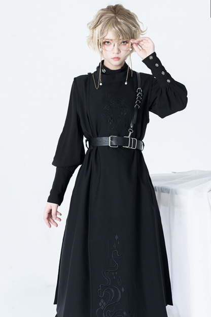 レトロモードスタンドカラーブラウス