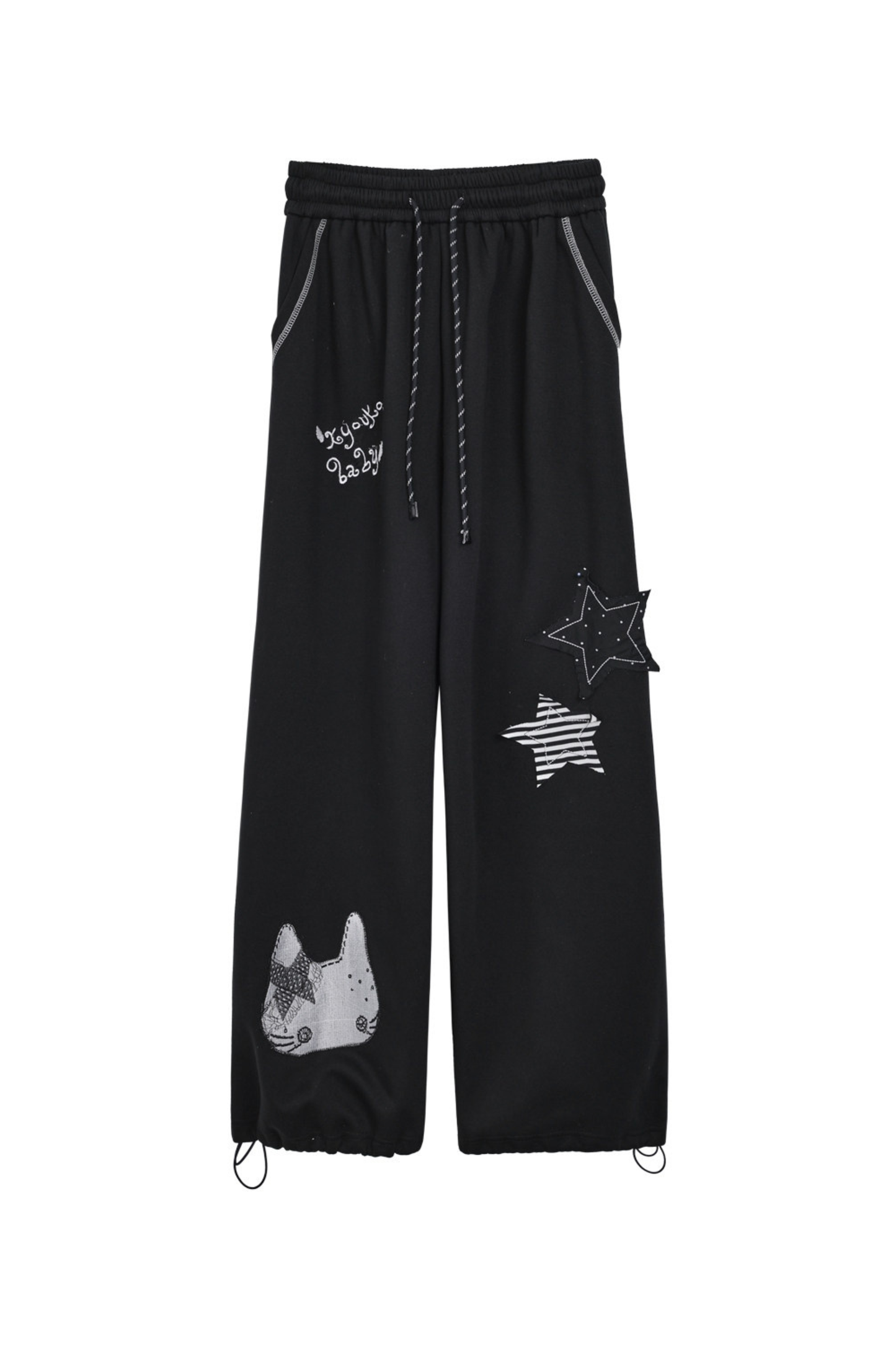 Star Design Hoodie + Loose Pants