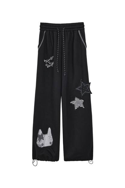 Star Design Hoodie + Loose Pants