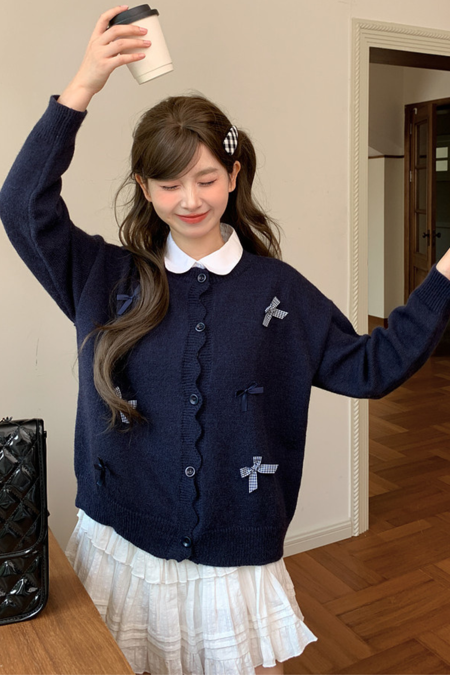 スウィートリボンニットカーディガン