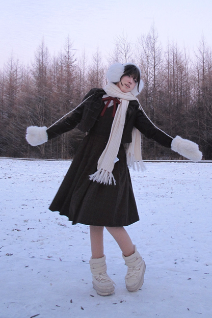 Retro College Jacket + Shirt + Skirt + Badge + Tie