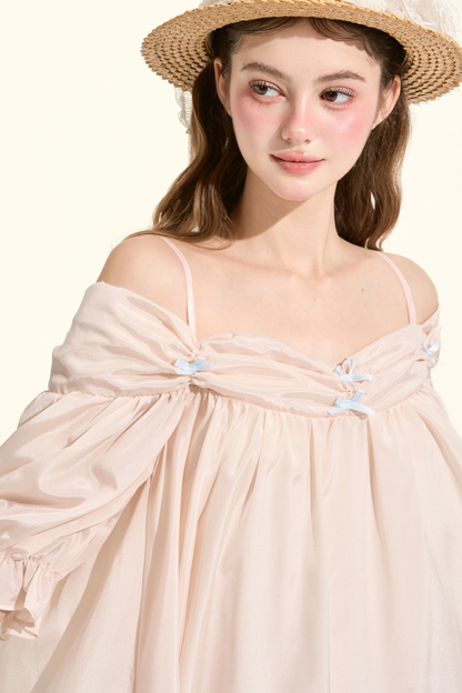 Almond Macaroon One Shoulder Nightdress