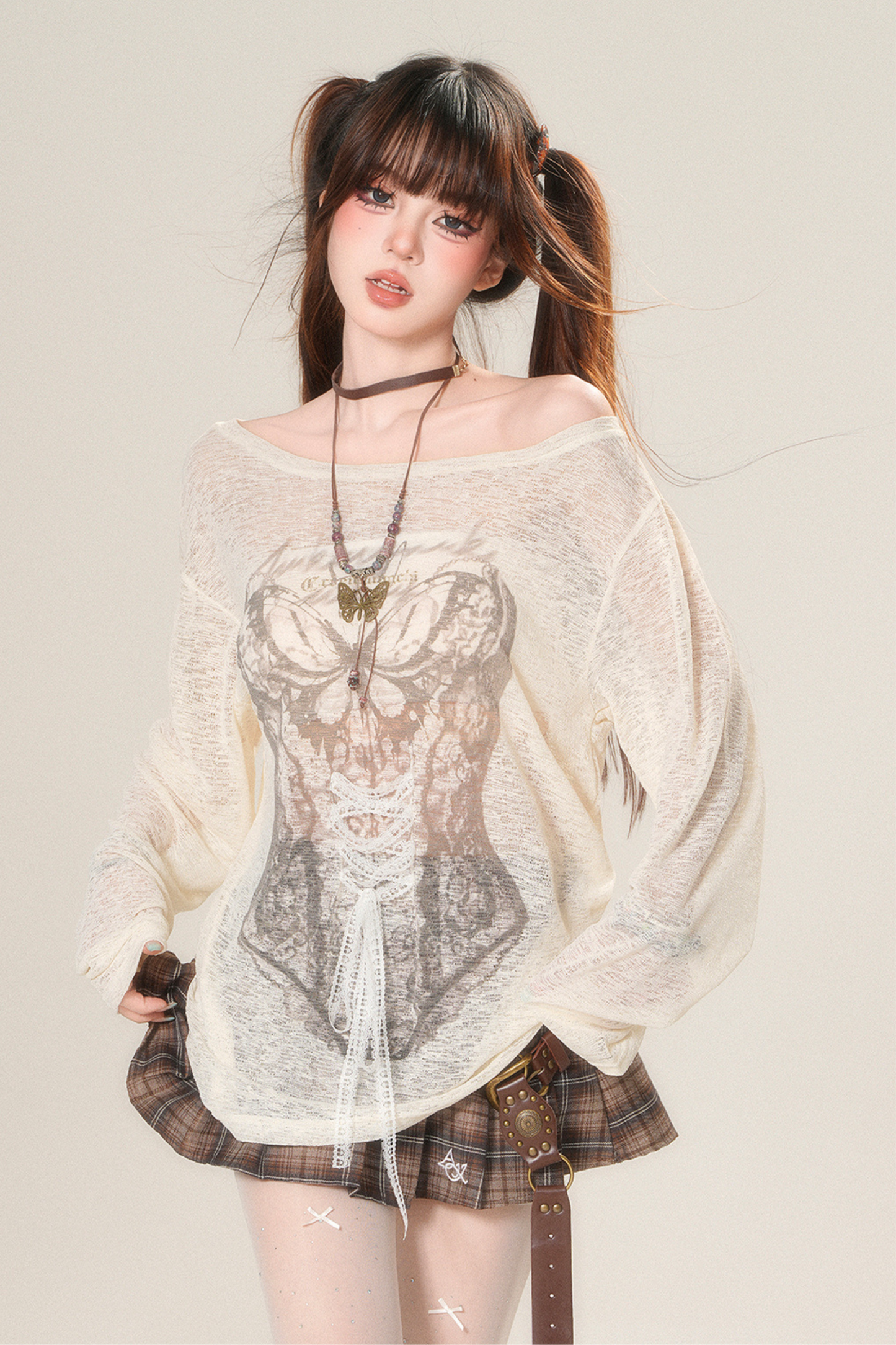 Loose Lace Design Top