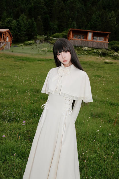 French Cape Elegant Retro Dress