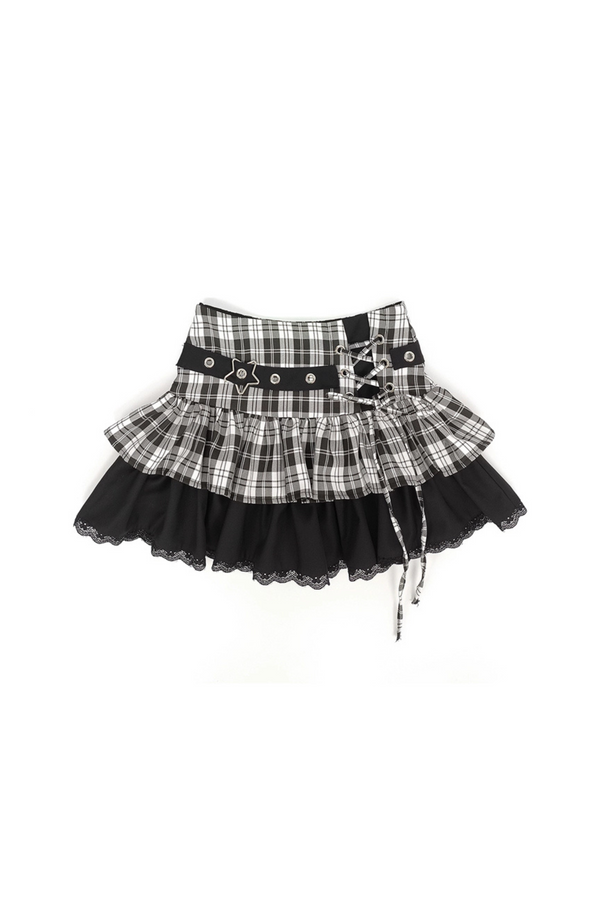 Y2K Crop Top + Plaid Skirt