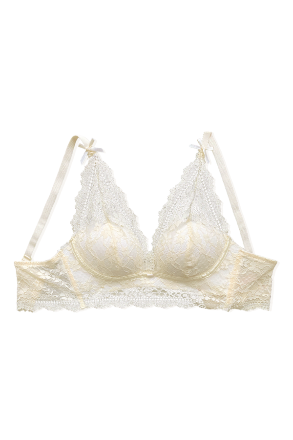 クラウドクリームレースニットトップス+インナー