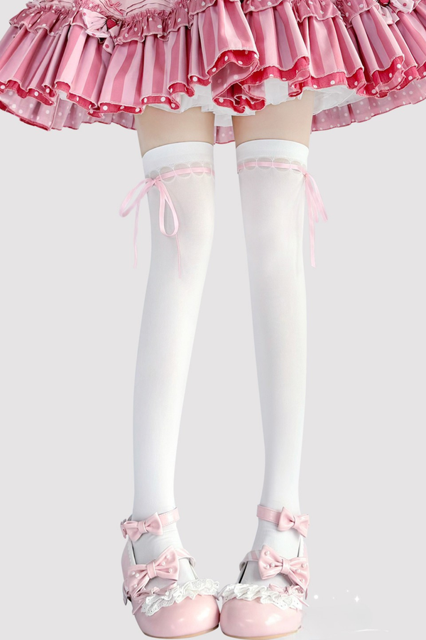 Ribbon Over-Knee Knee-High Socks