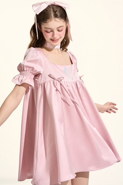 Puff Sleeve Satin Nightdress