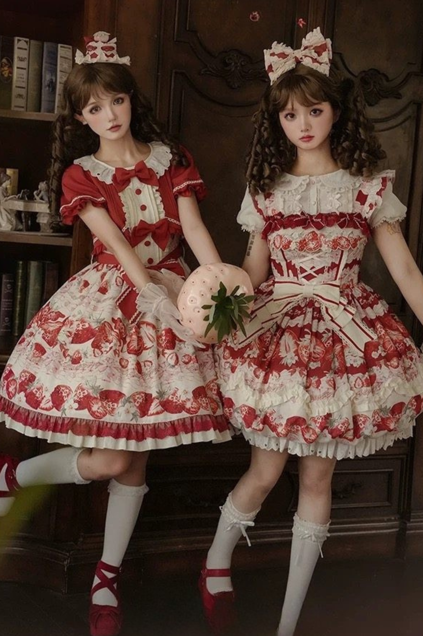 Strawberry Fantasy Lolita Dress + Hairband + Brooch