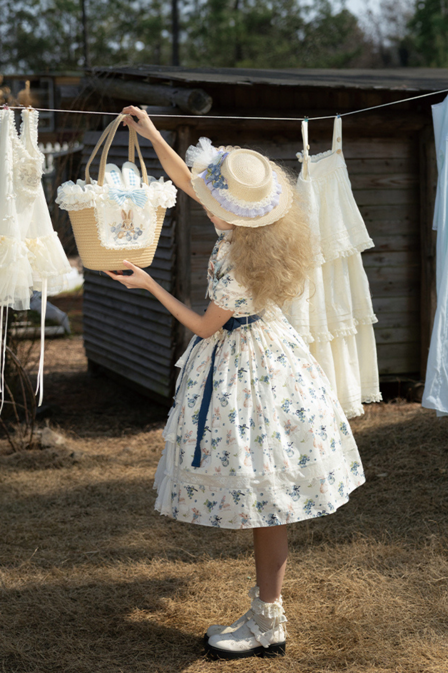 ベニーズブルーベリーガーデンロリータジャンパースカート+ドレス+インナーシャツ