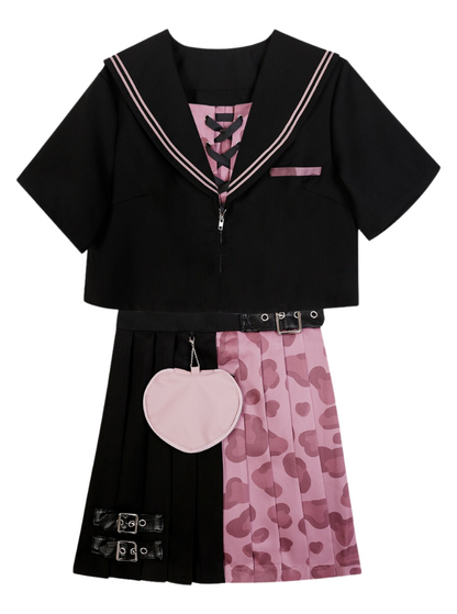 Cool Spicy Leopard Sailor Setup [Jacket/Camisole/Skirt]
