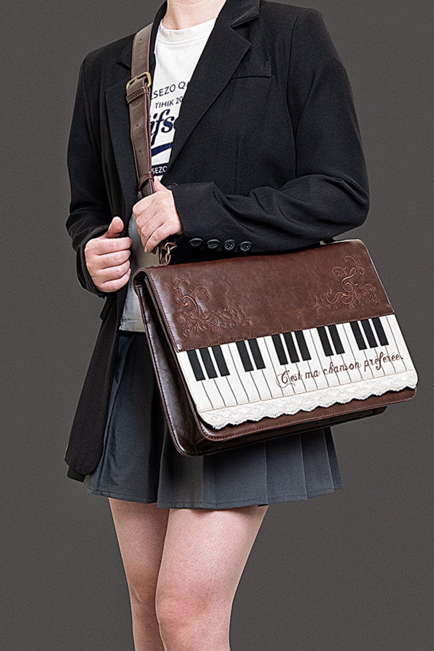 文学ピアノショルダーバッグ