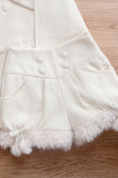 アニマルツイードコート＋ボアショートパンツ