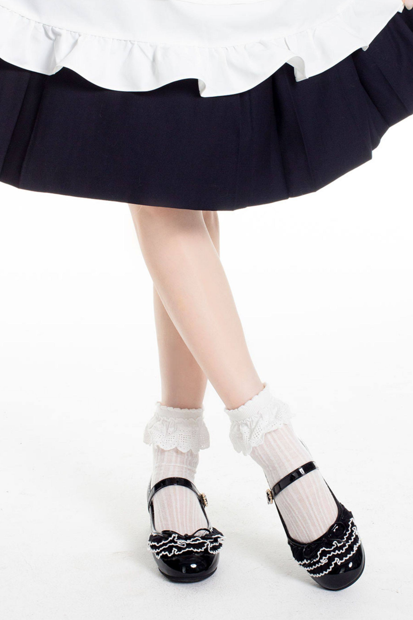 satin lacebow mary jane