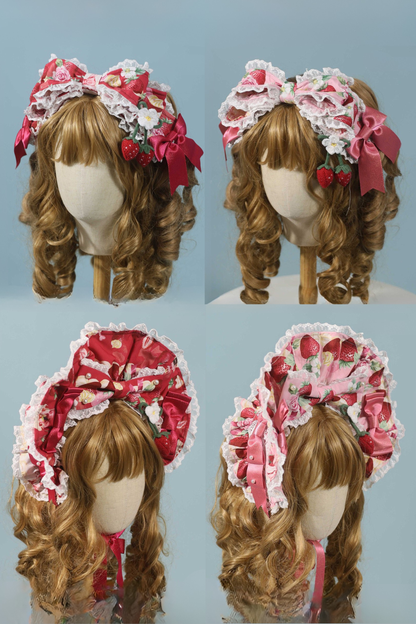 【2月27日予約締切】ストロベリーアンティークドールドレス＋フルセット＋ボンネット＋カチューシャ