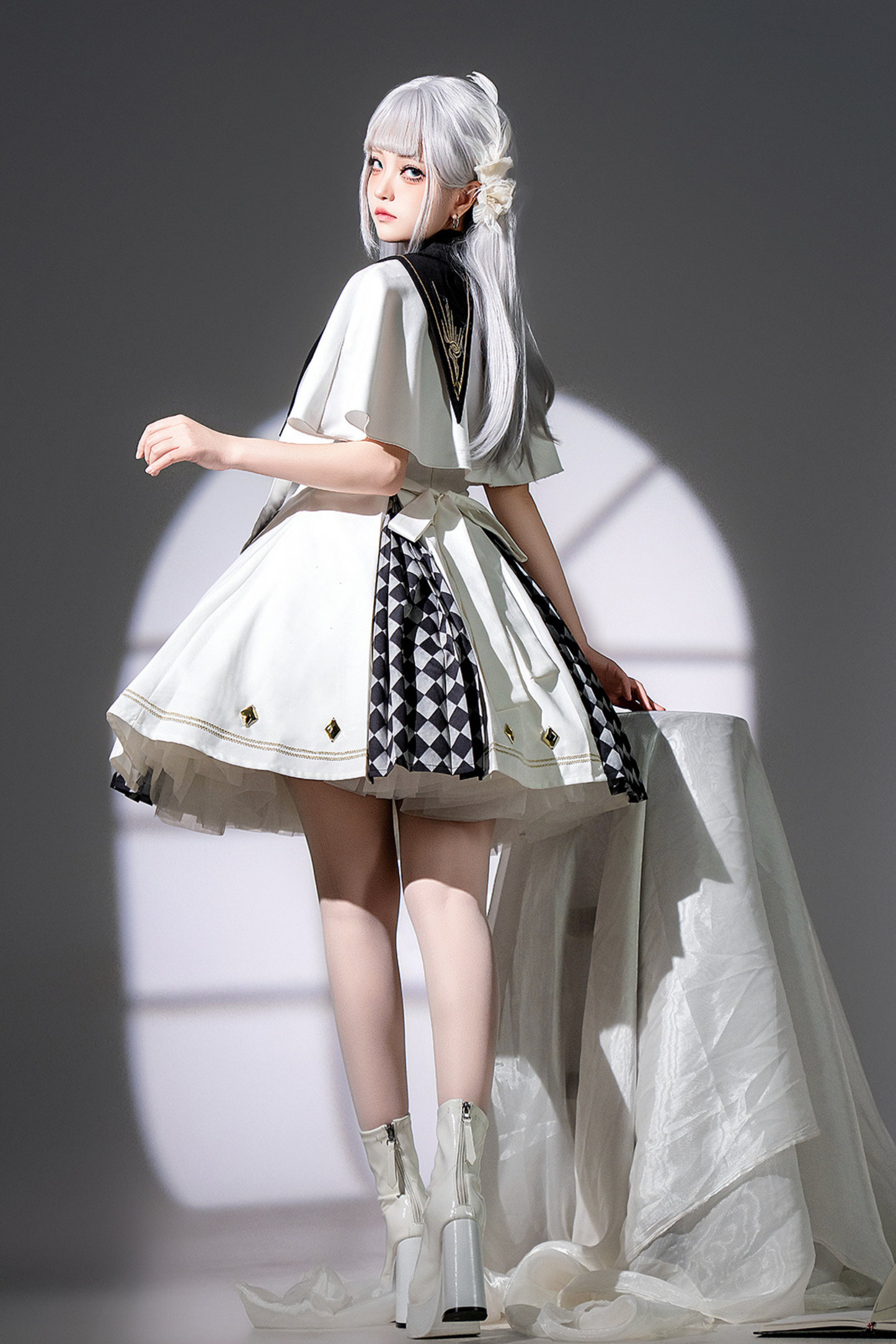 Real Aigothic Style Lolita Dress + Cape + False Collar