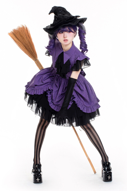 Striped Lolita Dress + Skirt + Collar