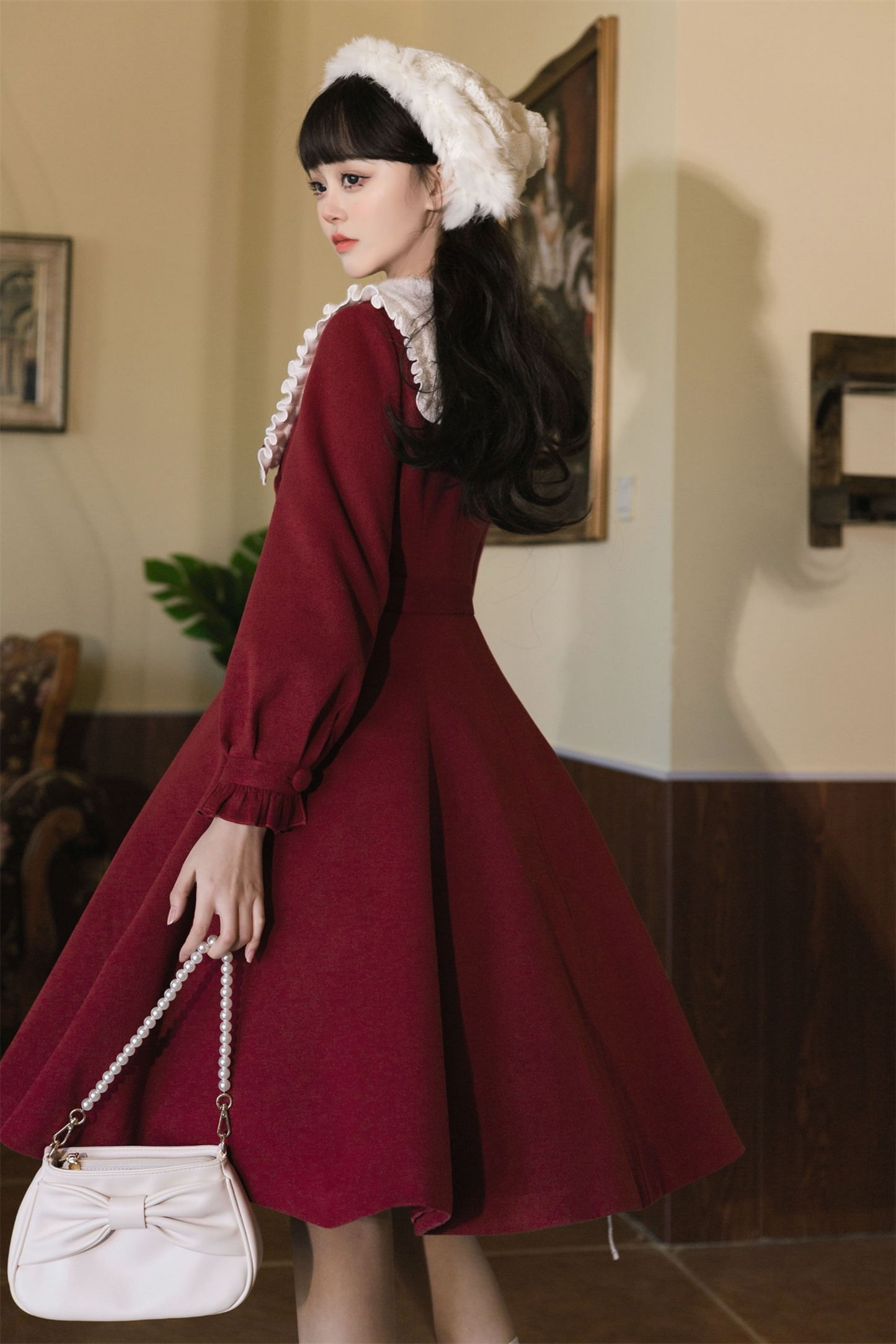 レッドチューリップロリータフレアコート