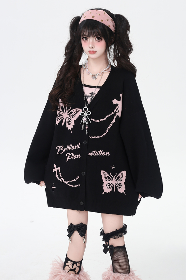 Butterfly Loose Design Sweater Cardigan