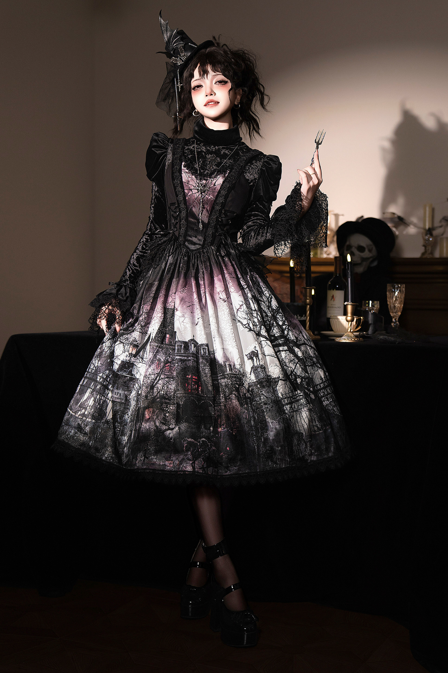 Velvet Patchwork Camisole Dress