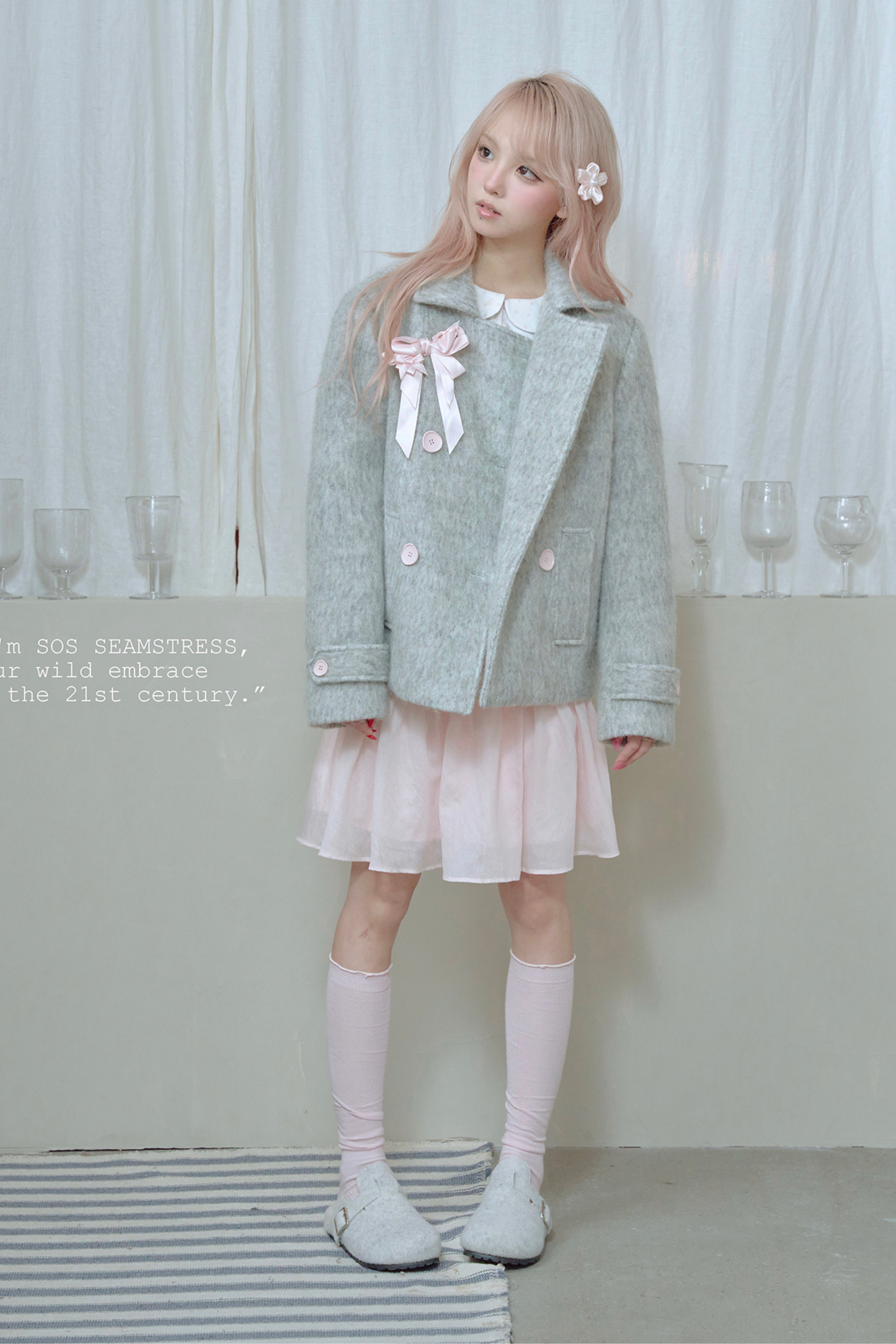 Sweet Double-Breasted Short Coat