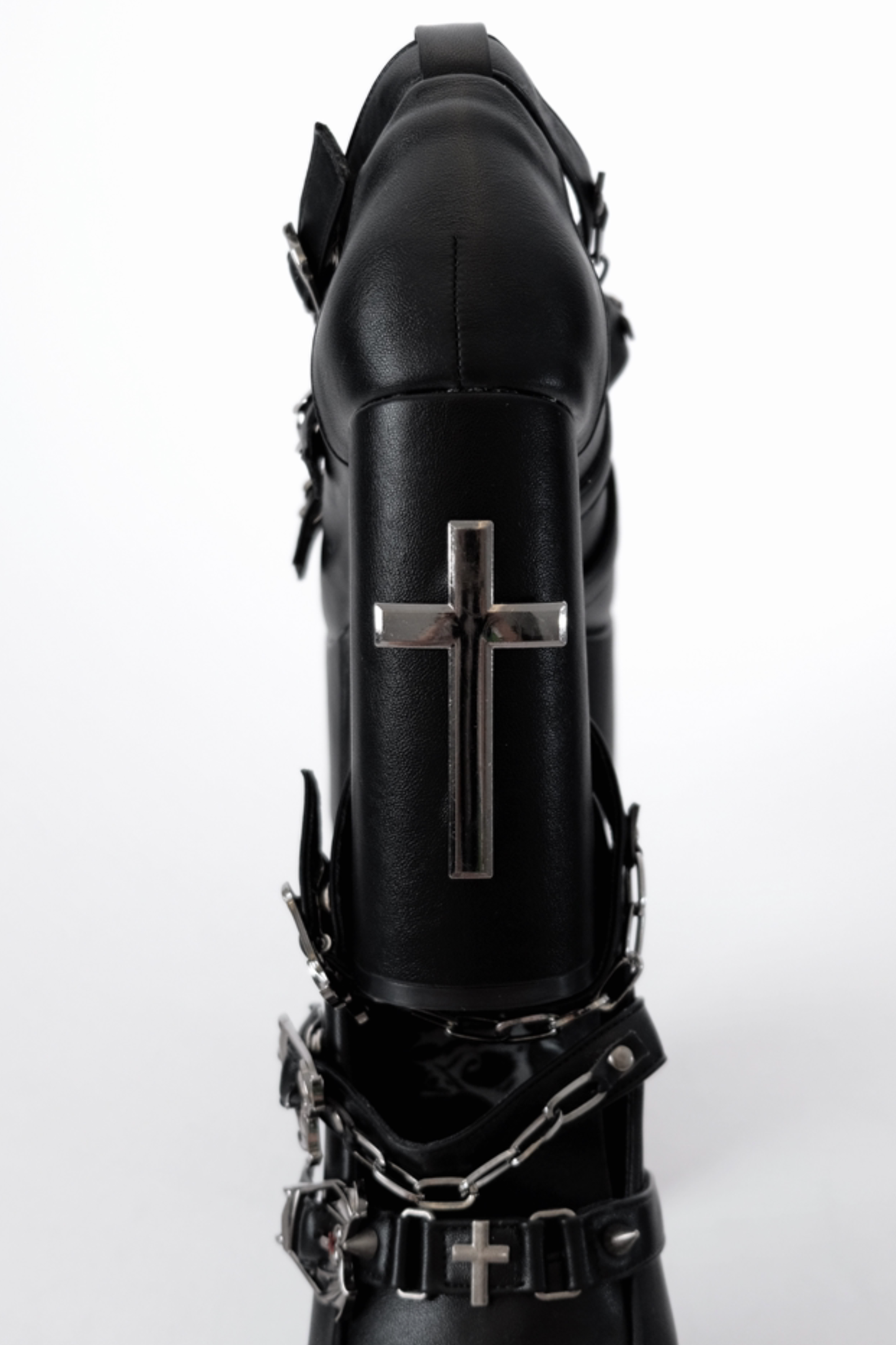 크로스 버터플라이 펑크 하이힐