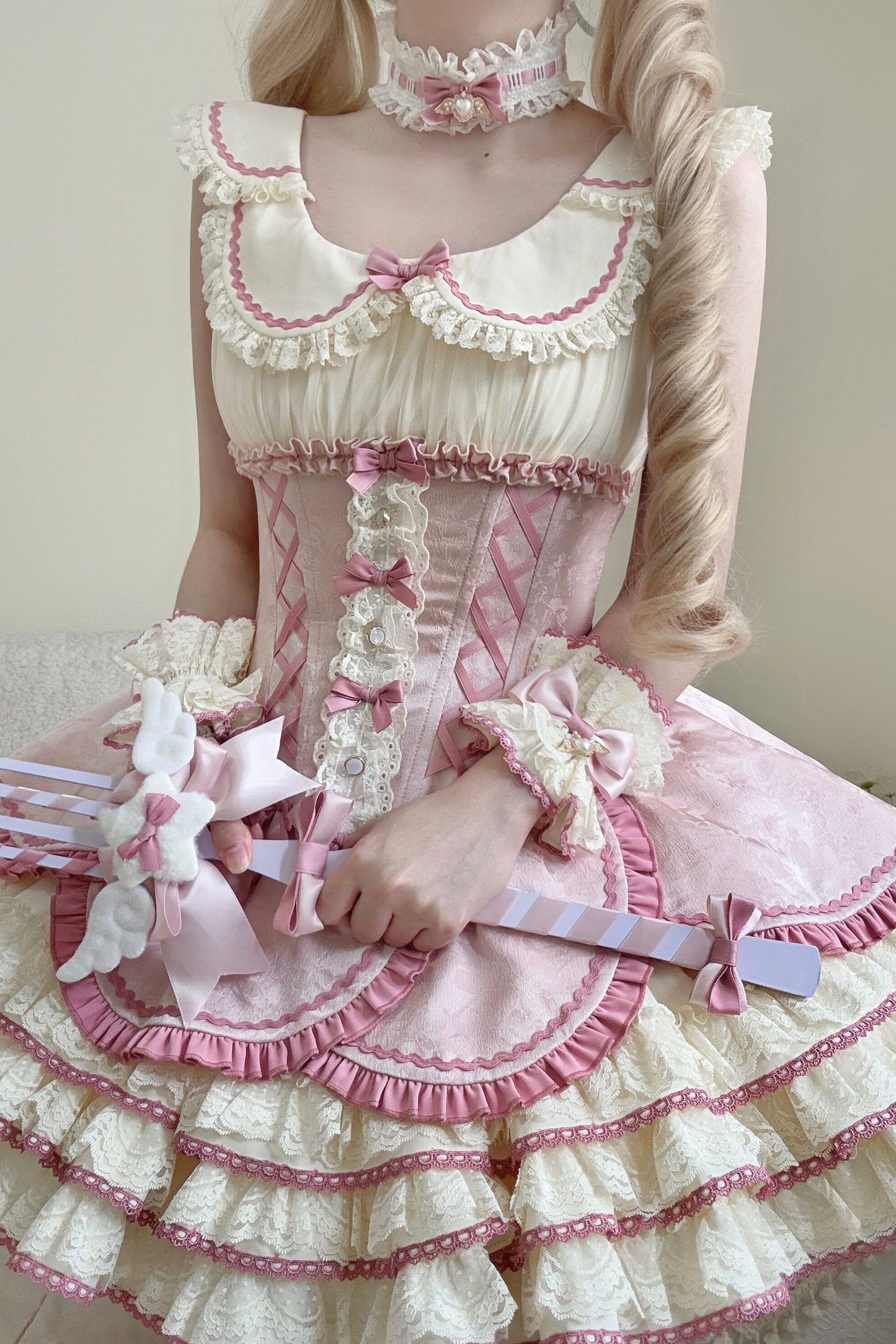 Magical Girl Lolita Dress + Bonnet + Pendant + Sleeves