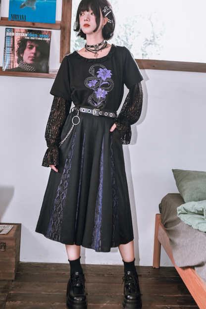 Ragment Splicing Printed Cropped Pants