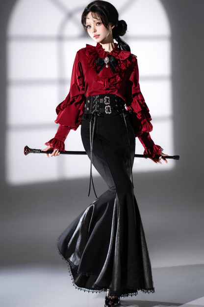 [2월 16일 예약마감] 클래식 로리타 셔츠 + 언밸런스 스커트 + 피쉬테일 스커트 + 반바지