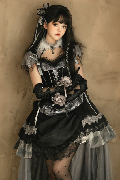 Dark Knight Rose Gothic Dark Cross Elegant Crachely Love Lolita Dress