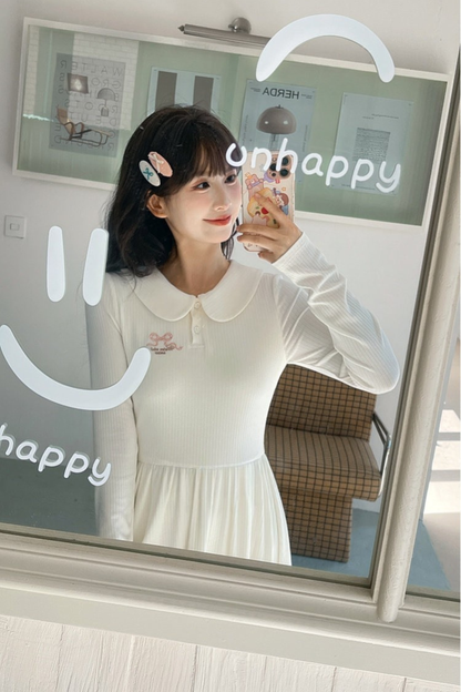 ミルクドールカラーフレンチニットドレス