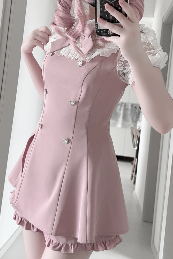 レースリボントップス+スカート