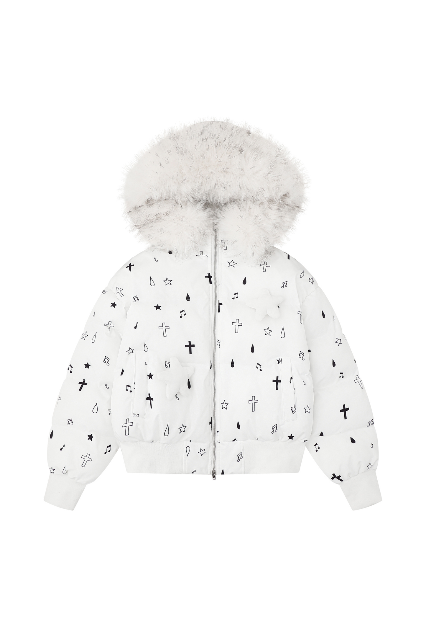 Fur Hood Cloth Design Down Jacket