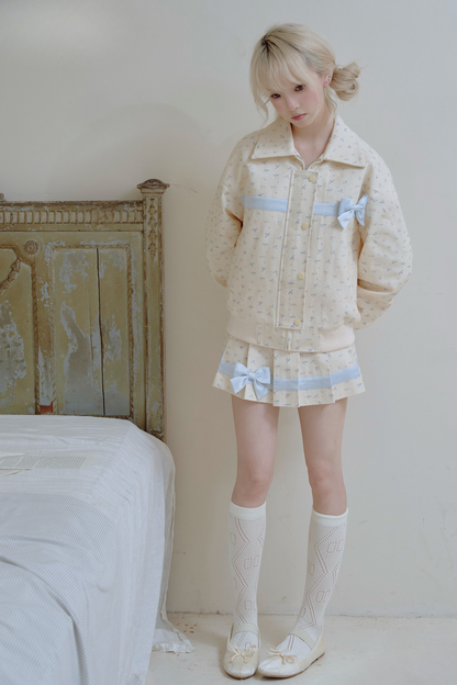 フラワーリボンジャケット＋プリーツスカート