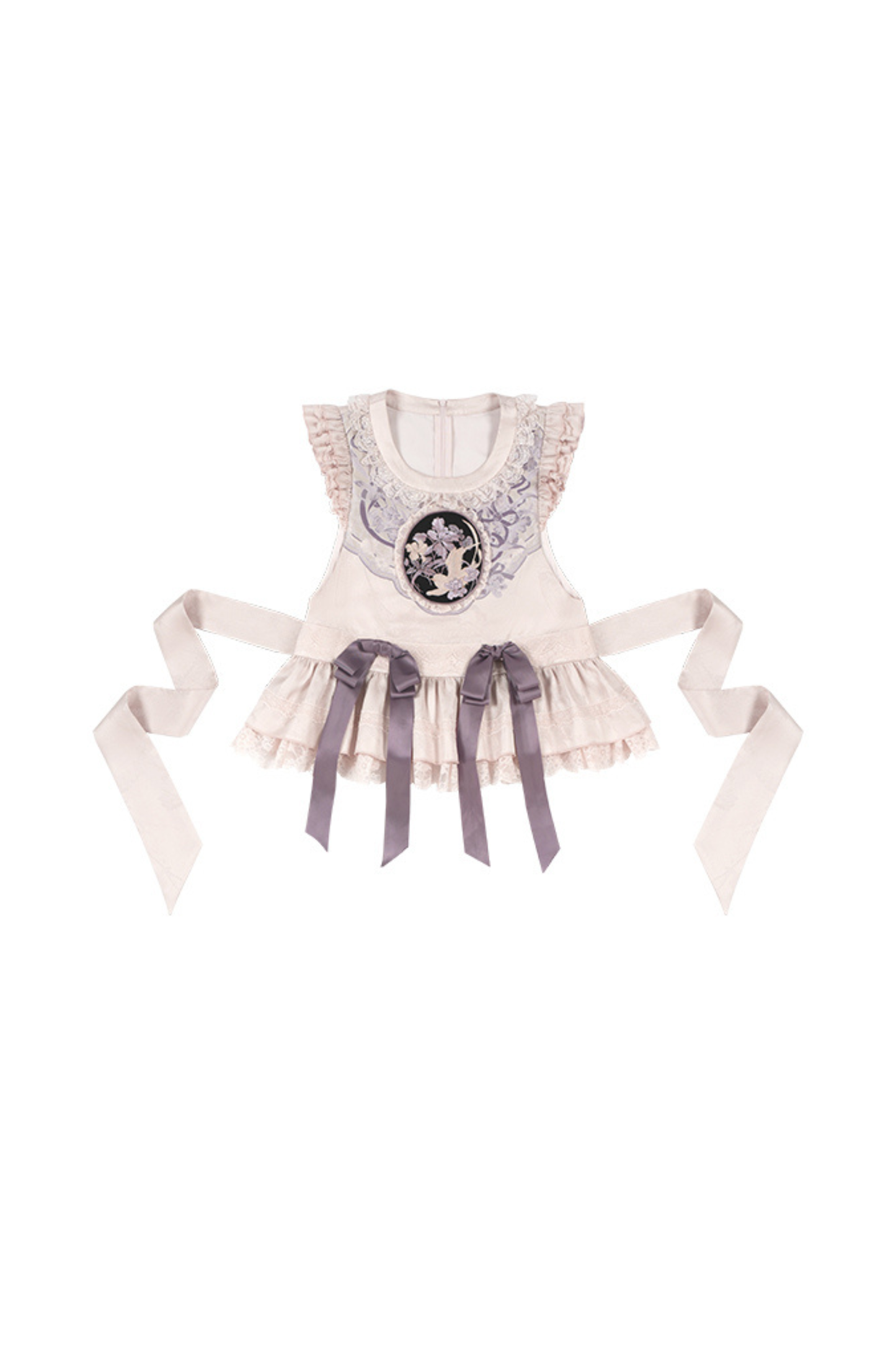 チャイナフリルドレス+ベスト+ヘアバンド