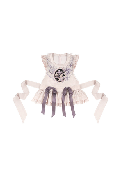 チャイナフリルドレス+ベスト+ヘアバンド