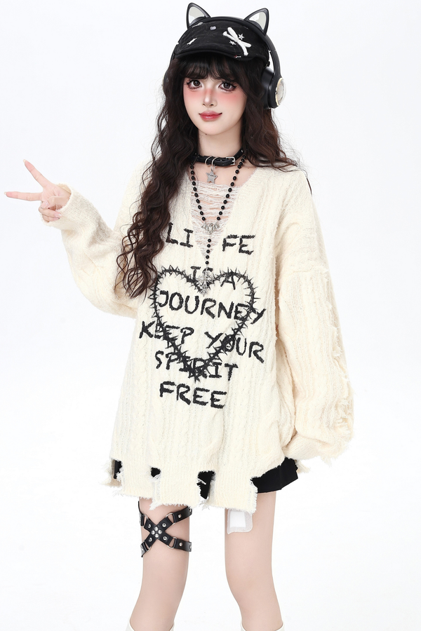 Dark Heart Loose Tops