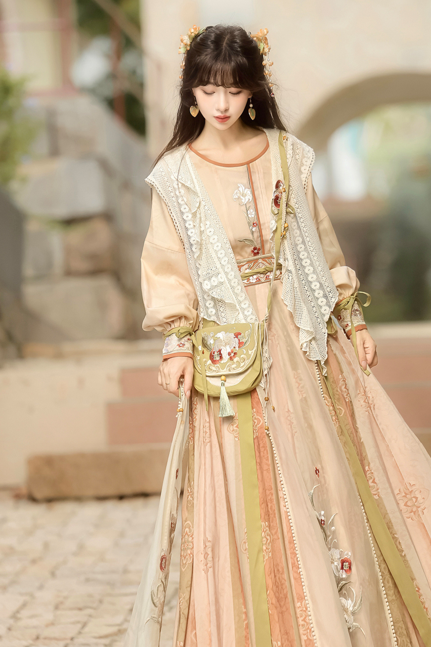 Neverland China Top + Vest + Skirt + Bag