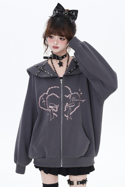 Dark Cross Sailor Collar Hoodie