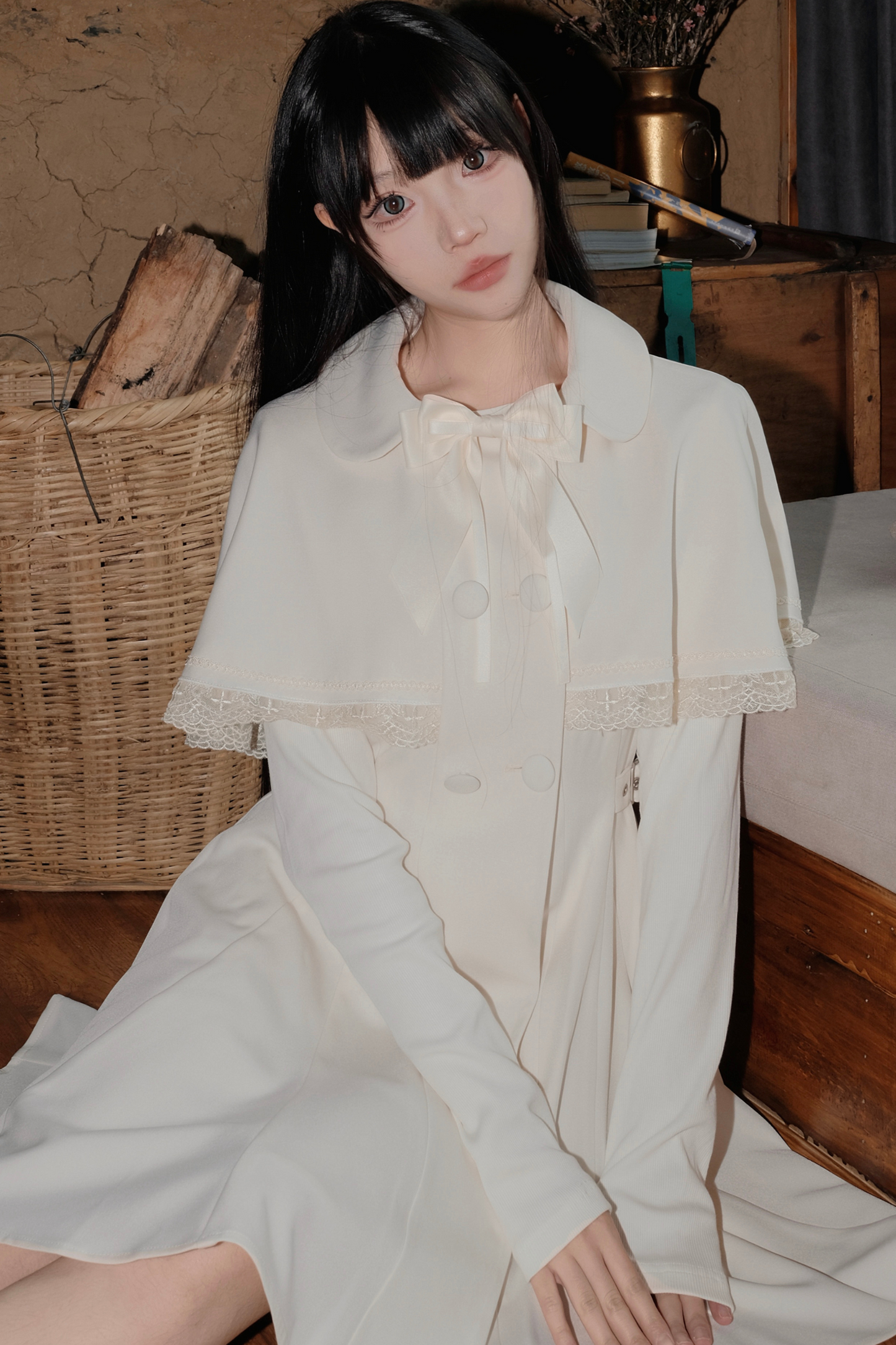 Cape Dark White Girl Dress