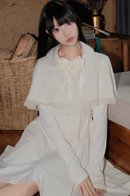 Cape Dark White Girl Dress