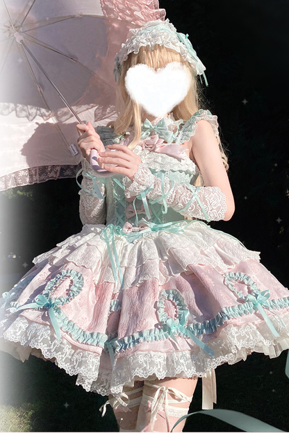 Butterfly Princess Lolita Dress + Petticoat + Clip + Frill Sleeve Shirt