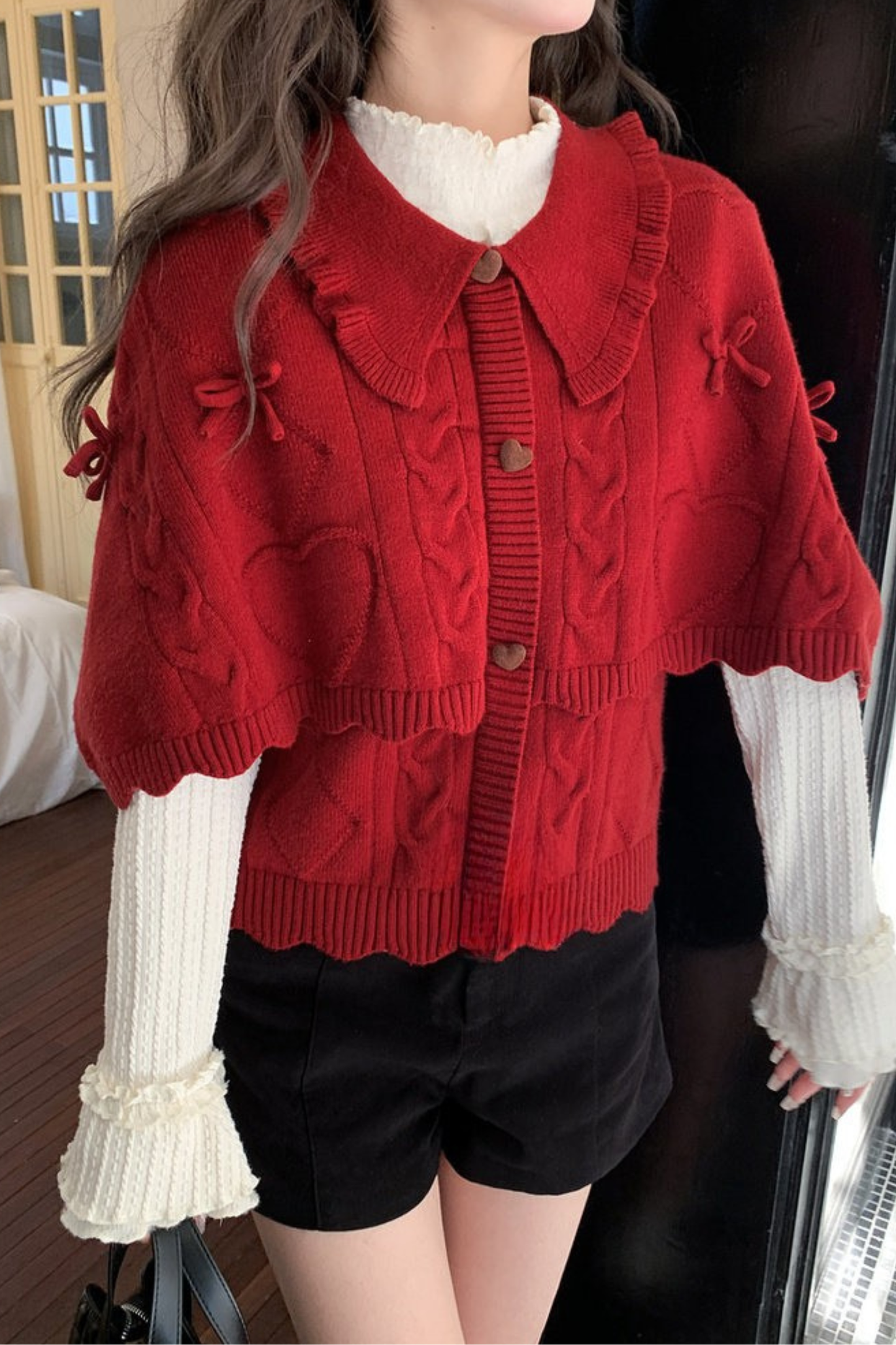 ガーリールーズラペルセーター