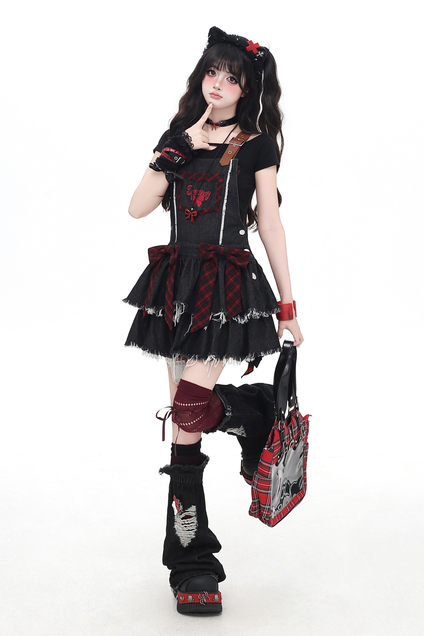 Sweet Cool Ribbon Denim Skirt